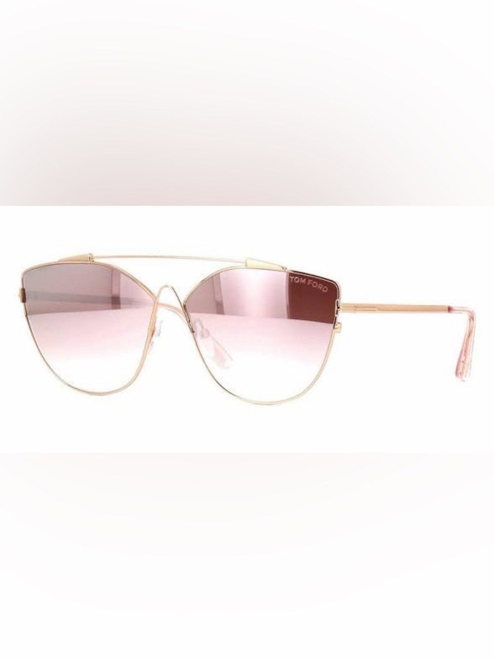 Tom Ford Gold Frame Sunglasses with Pink Mirror  Lenses TF563
